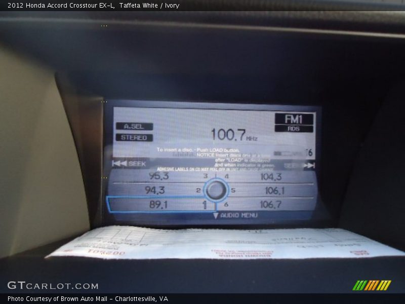Taffeta White / Ivory 2012 Honda Accord Crosstour EX-L