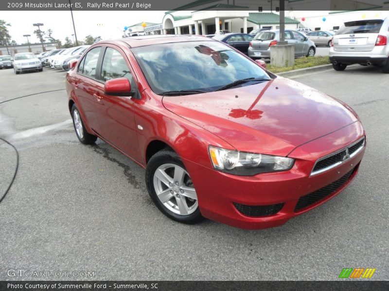 Rally Red Pearl / Beige 2009 Mitsubishi Lancer ES