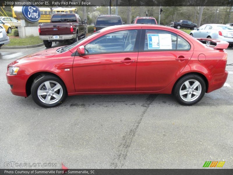 Rally Red Pearl / Beige 2009 Mitsubishi Lancer ES