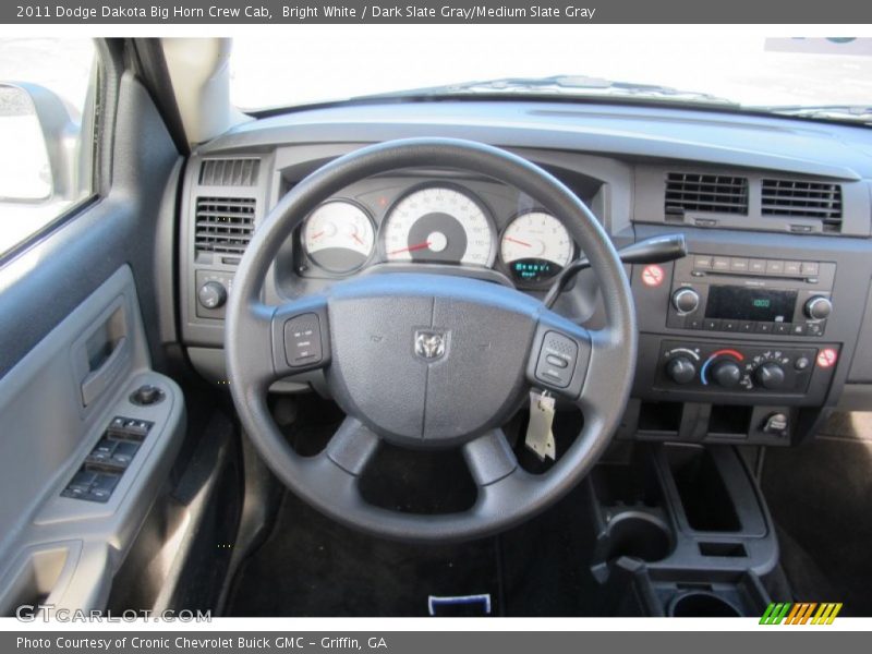 Bright White / Dark Slate Gray/Medium Slate Gray 2011 Dodge Dakota Big Horn Crew Cab