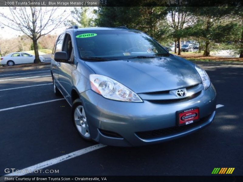 Blue Mirage Metallic / Stone 2008 Toyota Sienna LE