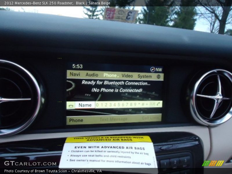 Black / Sahara Beige 2012 Mercedes-Benz SLK 250 Roadster