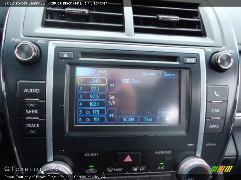 Attitude Black Metallic / Black/Ash 2012 Toyota Camry SE