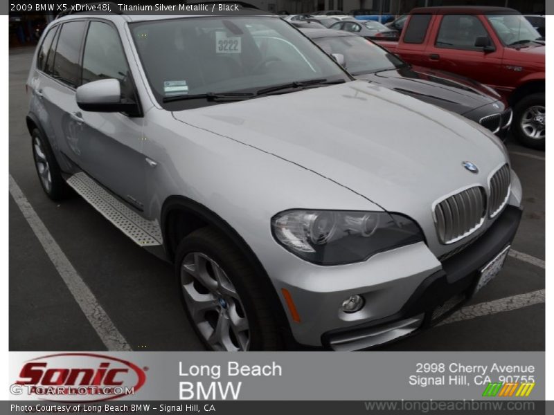 Titanium Silver Metallic / Black 2009 BMW X5 xDrive48i
