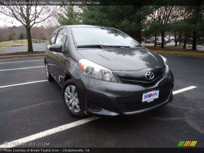 Magnetic Gray Metallic / Ash Gray 2012 Toyota Yaris LE 3 Door