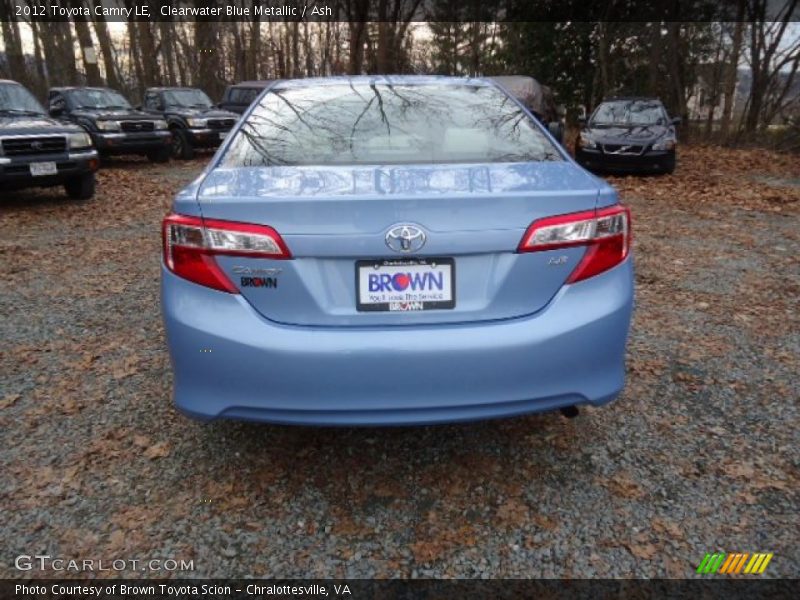 Clearwater Blue Metallic / Ash 2012 Toyota Camry LE
