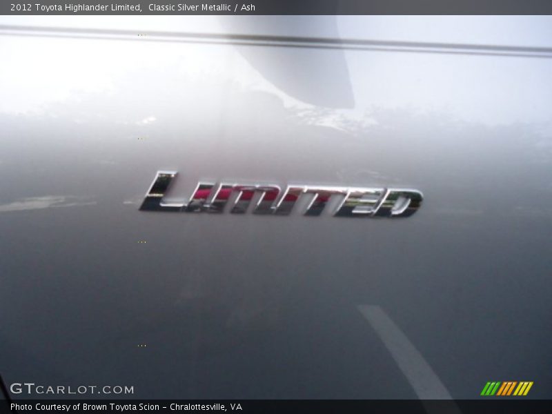 Classic Silver Metallic / Ash 2012 Toyota Highlander Limited