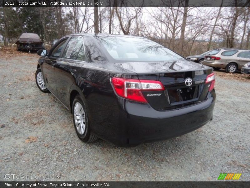 Attitude Black Metallic / Ivory 2012 Toyota Camry LE