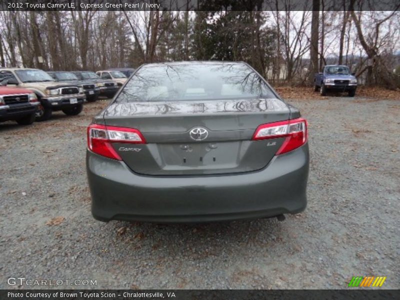 Cypress Green Pearl / Ivory 2012 Toyota Camry LE