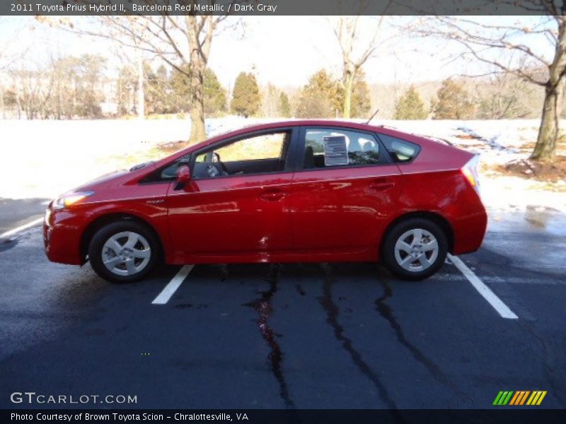 Barcelona Red Metallic / Dark Gray 2011 Toyota Prius Hybrid II