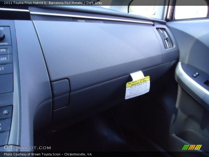 Barcelona Red Metallic / Dark Gray 2011 Toyota Prius Hybrid II
