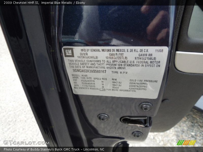 Imperial Blue Metallic / Ebony 2009 Chevrolet HHR SS