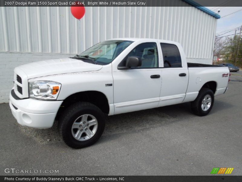 Bright White / Medium Slate Gray 2007 Dodge Ram 1500 Sport Quad Cab 4x4