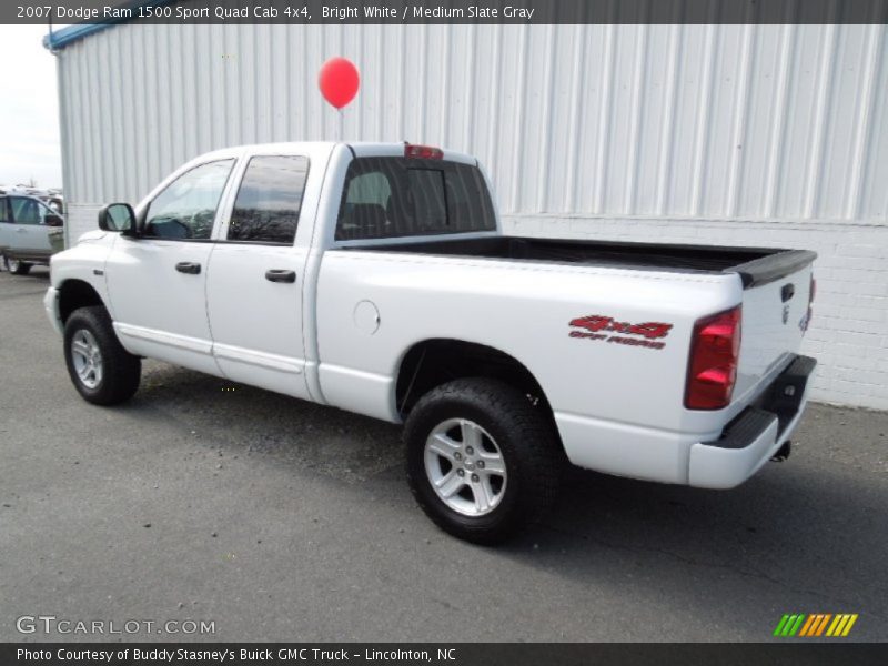 Bright White / Medium Slate Gray 2007 Dodge Ram 1500 Sport Quad Cab 4x4
