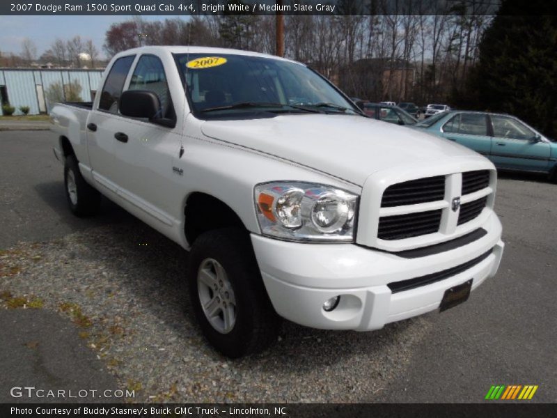 Bright White / Medium Slate Gray 2007 Dodge Ram 1500 Sport Quad Cab 4x4