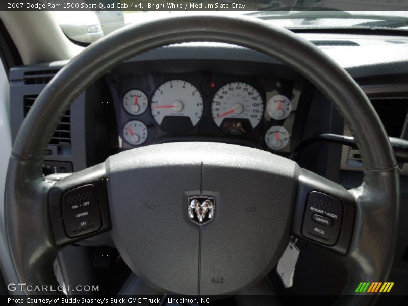 Bright White / Medium Slate Gray 2007 Dodge Ram 1500 Sport Quad Cab 4x4