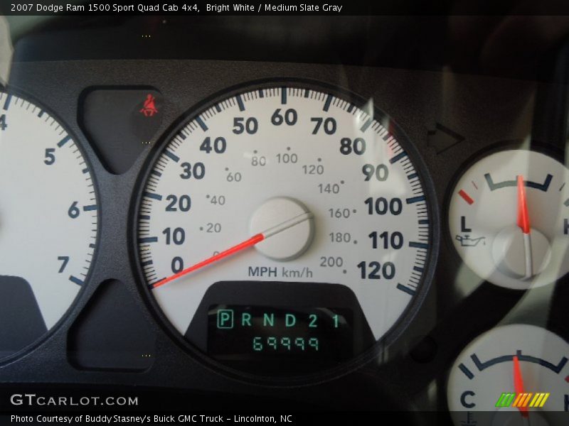 Bright White / Medium Slate Gray 2007 Dodge Ram 1500 Sport Quad Cab 4x4