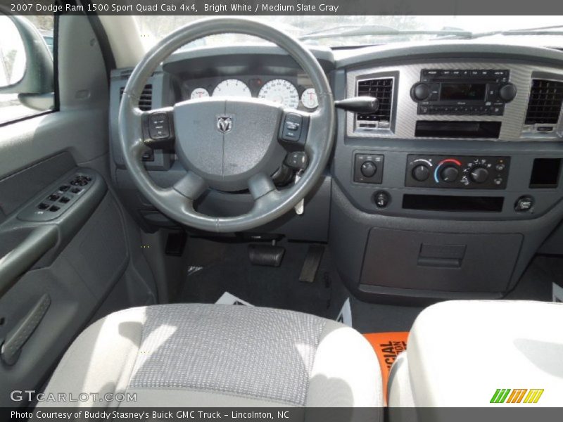 Bright White / Medium Slate Gray 2007 Dodge Ram 1500 Sport Quad Cab 4x4