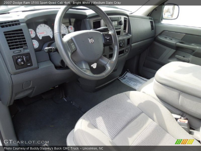 Bright White / Medium Slate Gray 2007 Dodge Ram 1500 Sport Quad Cab 4x4