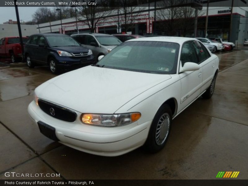 White / Medium Gray 2002 Buick Century Custom