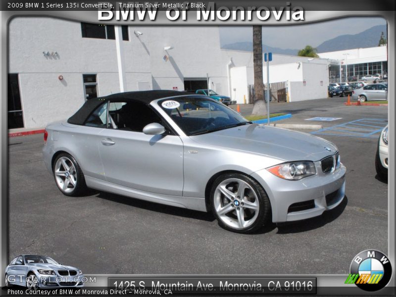 Titanium Silver Metallic / Black 2009 BMW 1 Series 135i Convertible