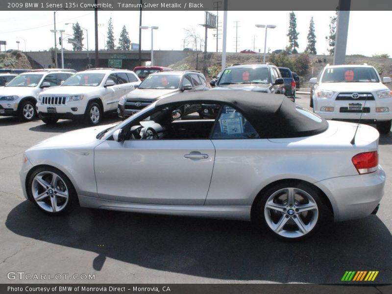 Titanium Silver Metallic / Black 2009 BMW 1 Series 135i Convertible