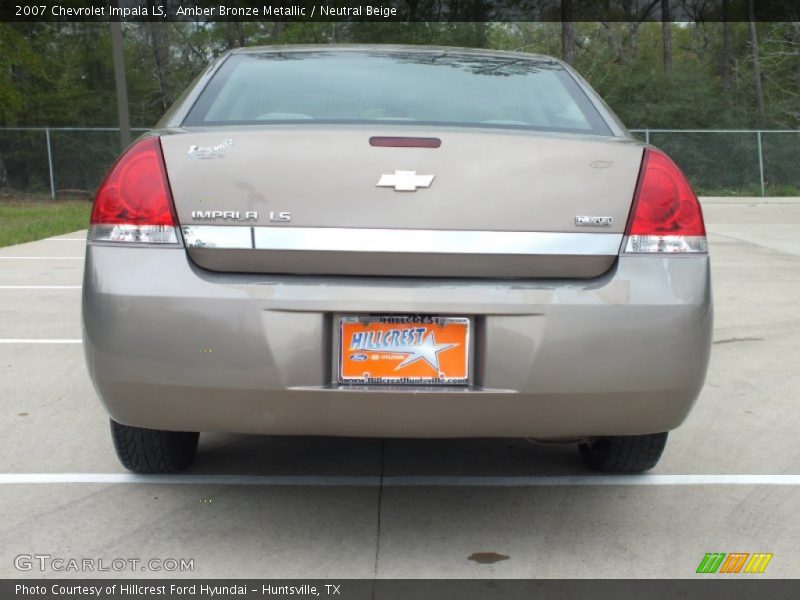 Amber Bronze Metallic / Neutral Beige 2007 Chevrolet Impala LS