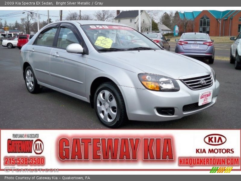 Bright Silver Metallic / Gray 2009 Kia Spectra EX Sedan