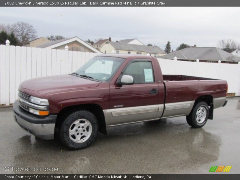 Dark Carmine Red Metallic / Graphite Gray 2002 Chevrolet Silverado 1500 LS Regular Cab