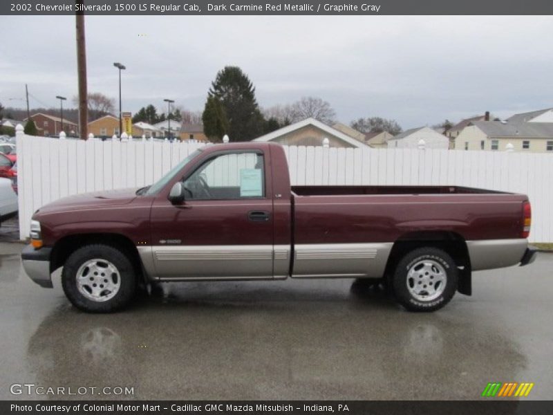 Dark Carmine Red Metallic / Graphite Gray 2002 Chevrolet Silverado 1500 LS Regular Cab
