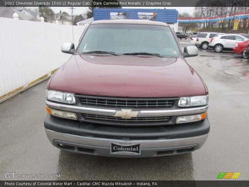 Dark Carmine Red Metallic / Graphite Gray 2002 Chevrolet Silverado 1500 LS Regular Cab