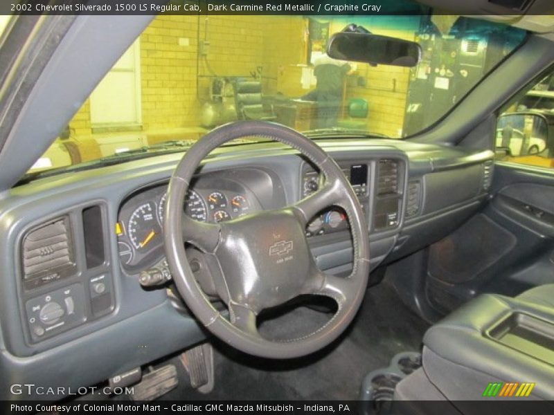 Dark Carmine Red Metallic / Graphite Gray 2002 Chevrolet Silverado 1500 LS Regular Cab