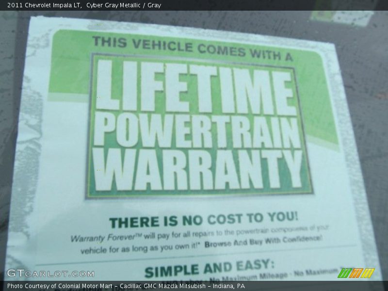 Cyber Gray Metallic / Gray 2011 Chevrolet Impala LT