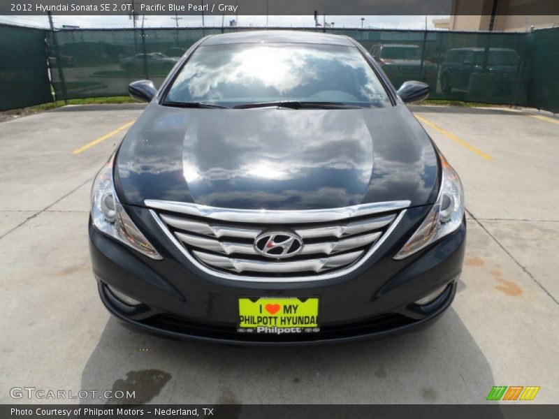 Pacific Blue Pearl / Gray 2012 Hyundai Sonata SE 2.0T