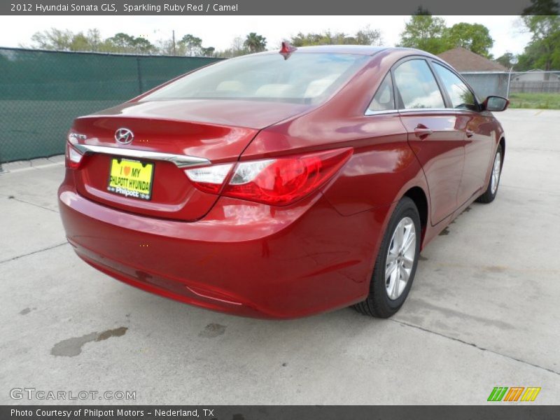 Sparkling Ruby Red / Camel 2012 Hyundai Sonata GLS