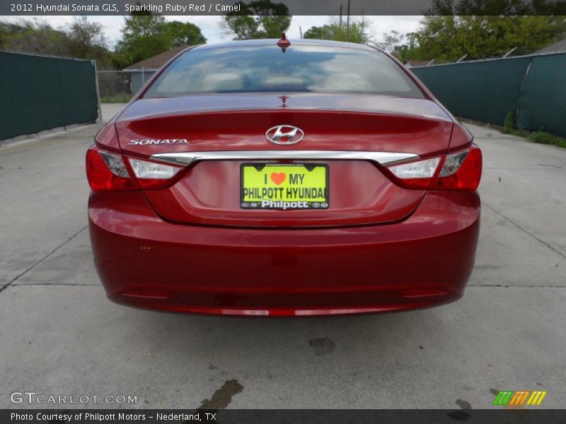 Sparkling Ruby Red / Camel 2012 Hyundai Sonata GLS