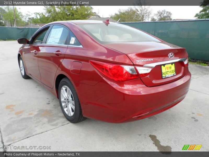 Sparkling Ruby Red / Camel 2012 Hyundai Sonata GLS