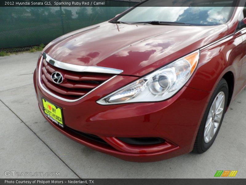 Sparkling Ruby Red / Camel 2012 Hyundai Sonata GLS