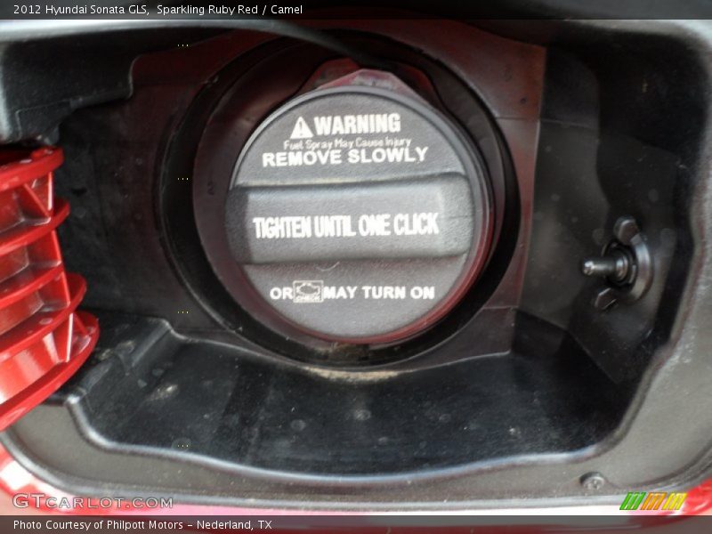 Sparkling Ruby Red / Camel 2012 Hyundai Sonata GLS