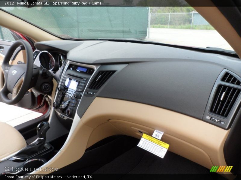 Sparkling Ruby Red / Camel 2012 Hyundai Sonata GLS