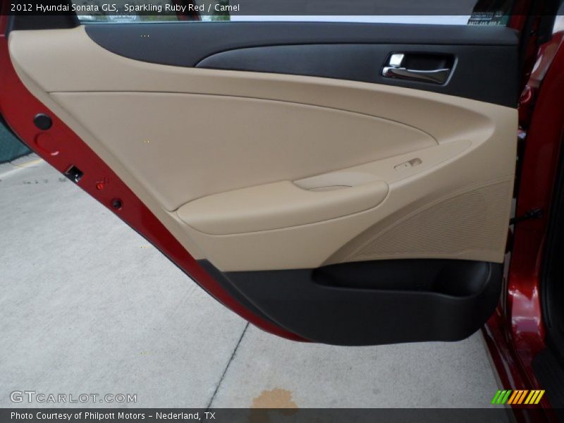 Sparkling Ruby Red / Camel 2012 Hyundai Sonata GLS