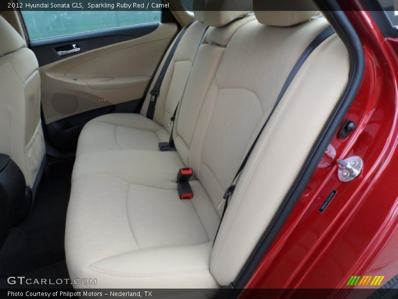 Sparkling Ruby Red / Camel 2012 Hyundai Sonata GLS