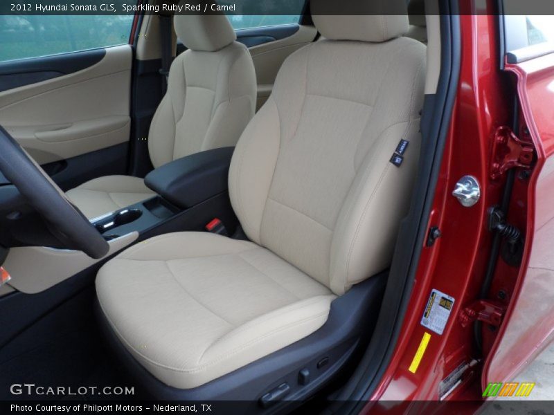 Sparkling Ruby Red / Camel 2012 Hyundai Sonata GLS