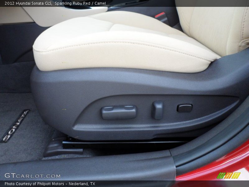 Sparkling Ruby Red / Camel 2012 Hyundai Sonata GLS