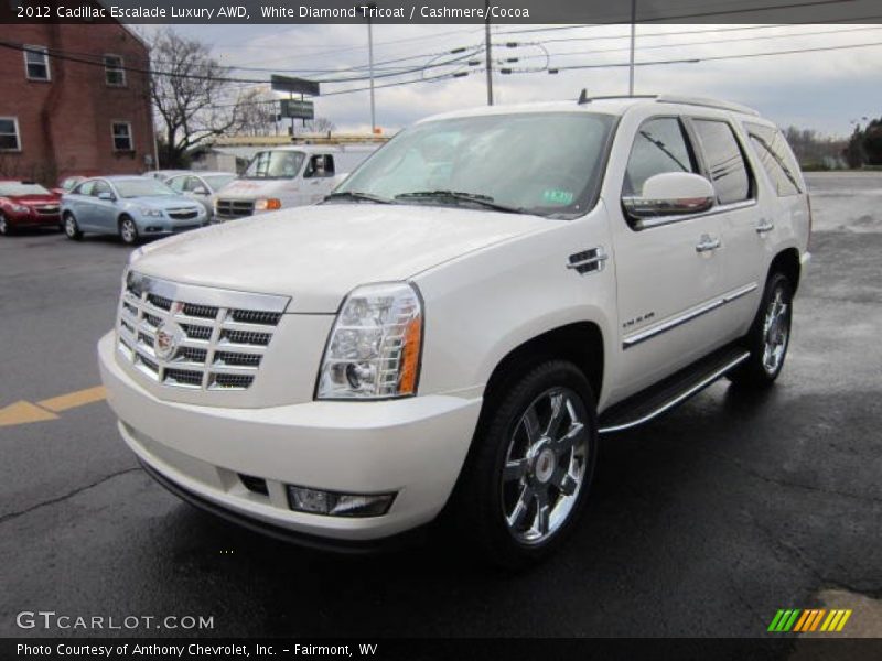 White Diamond Tricoat / Cashmere/Cocoa 2012 Cadillac Escalade Luxury AWD