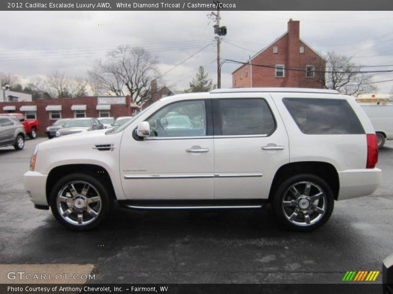 White Diamond Tricoat / Cashmere/Cocoa 2012 Cadillac Escalade Luxury AWD