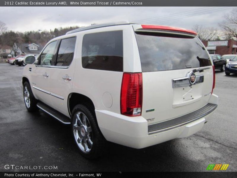 White Diamond Tricoat / Cashmere/Cocoa 2012 Cadillac Escalade Luxury AWD