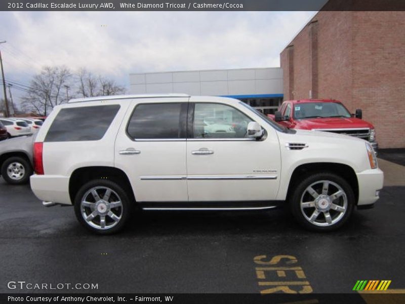 White Diamond Tricoat / Cashmere/Cocoa 2012 Cadillac Escalade Luxury AWD