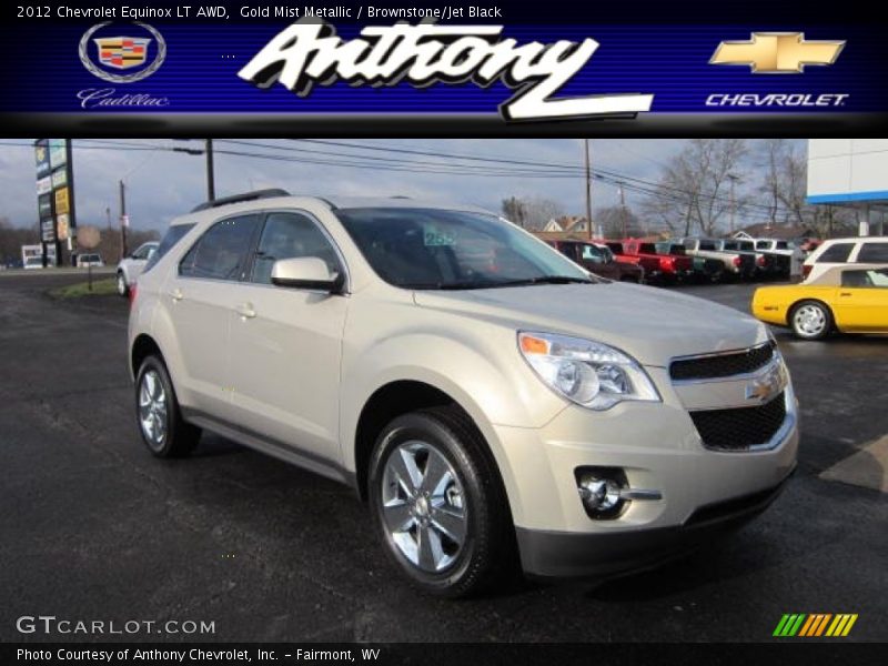 Gold Mist Metallic / Brownstone/Jet Black 2012 Chevrolet Equinox LT AWD