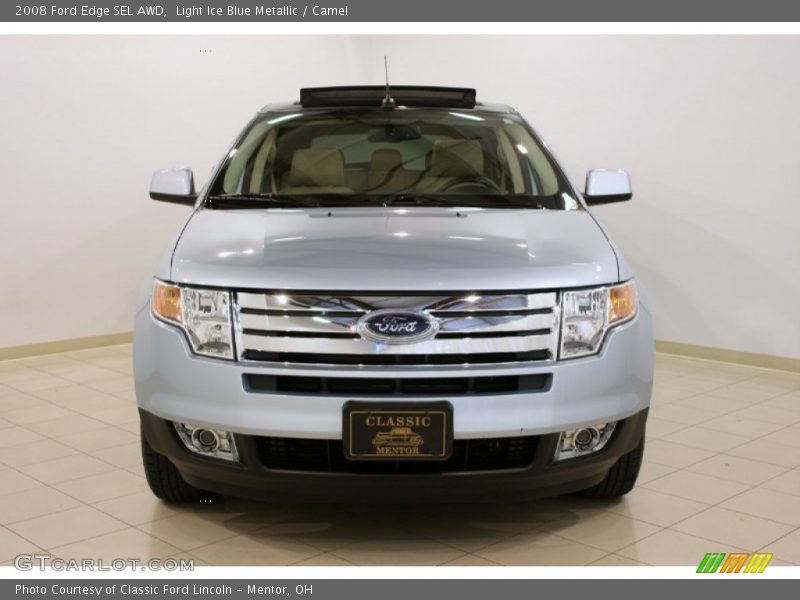 Light Ice Blue Metallic / Camel 2008 Ford Edge SEL AWD